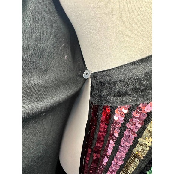 Lulu's Pretty Prismatic Rainbow Striped Sequin Midi Robe Dress TS Era's Style S - Picture 6 of 15